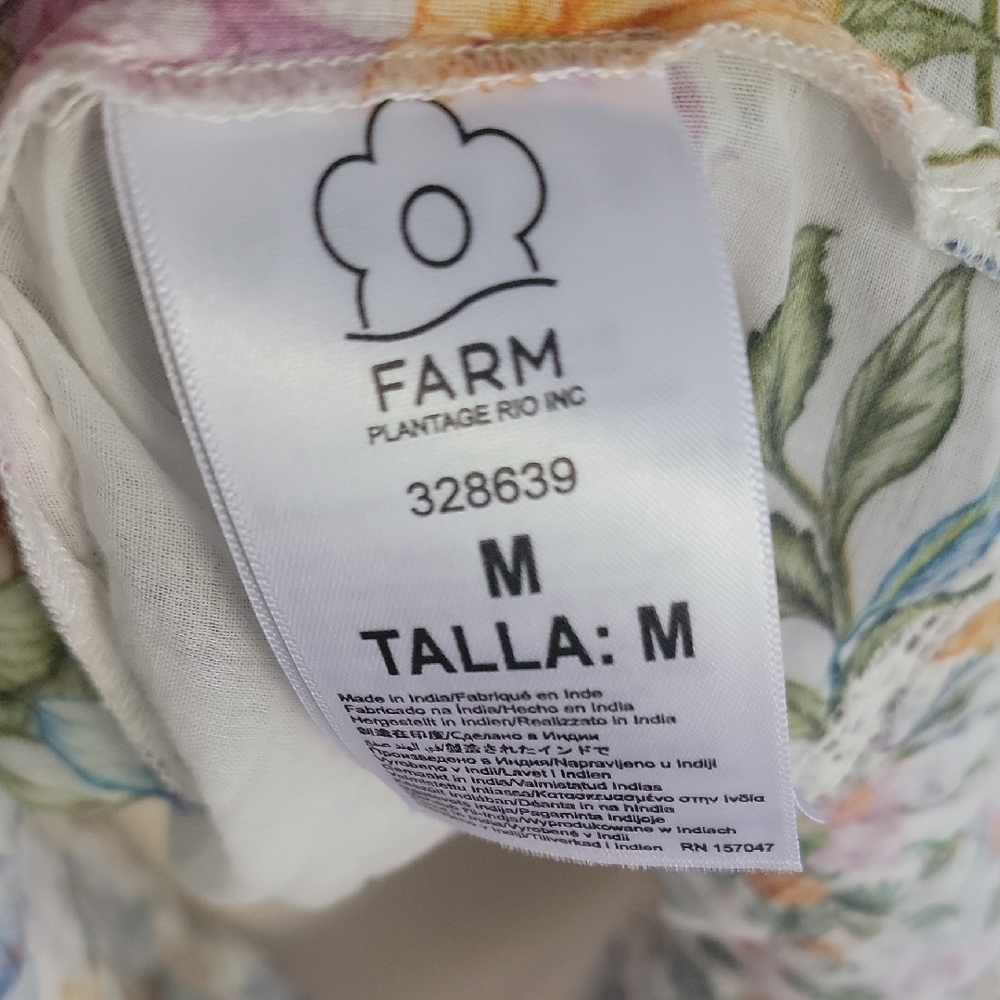 FARM Rio White Floral Mini Dress with Pink, Yellow & Green Accents - Picture 2 of 6